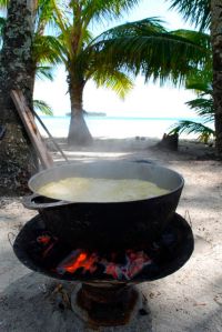 Seafood soup - rondon - at Pearl Cayes