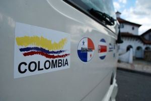 Colombia sticker on the van