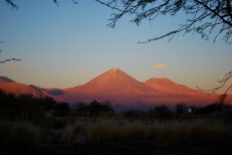 Sunset over Volcan Licancabur, Chile