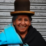 Clara's mum, working at the flower market, La Paz