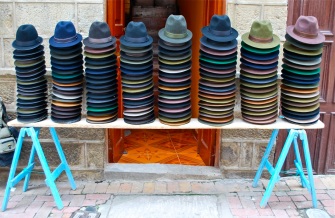 Hats for sale, Alausí, Ecuador