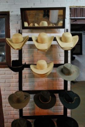 Rodeo night: sombreros for sale