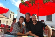 Birthday lunch with Marek and Zuzka, Colonia, Uruguay.