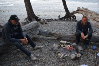 Time for dinner, camping with Rike and Martin in Parque Nacional Los Alerces, near Esquel, Argentina.