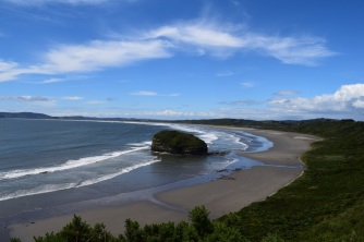 Beach in north-west Chiloé, Chile.