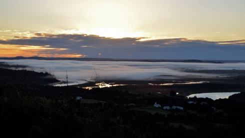 Dawn river mist, Chepu, Chiloé