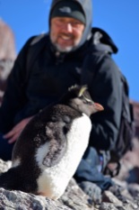 Jeremy meets Rocky the penguin (but only one of them looks impressed)
