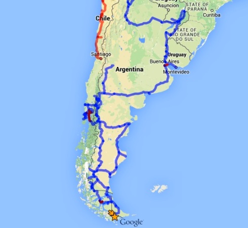 Argentina route map